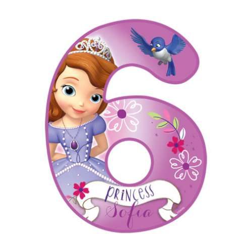 Sofia the First Number 6 Edible Icing Image - Click Image to Close